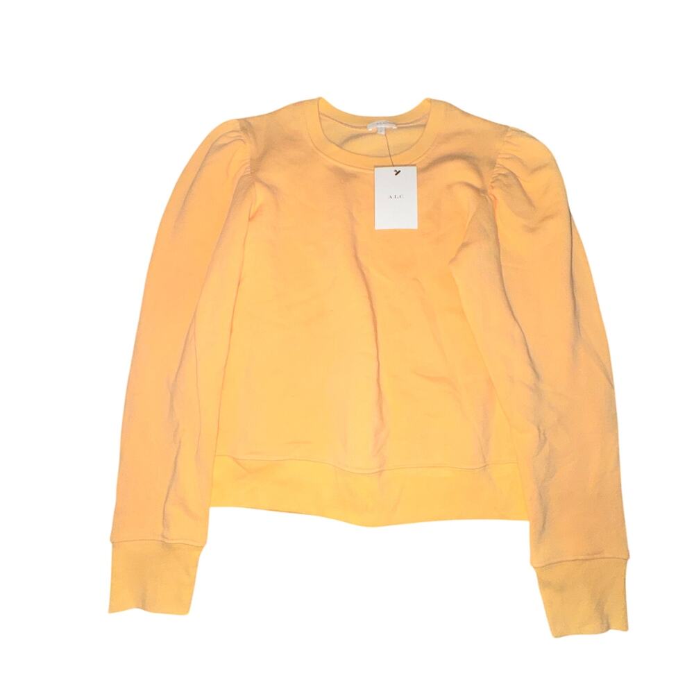 A.L.C. Rayna Sweatshirt Women's Size L Orange Sorbet Puff Sleeve Pullover NWT